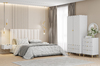 Спальня Дакота композиция 2 меренга, белый, с кроватью Ингрид/Ingrid 1600 велюр вивальди 2 с ортопедическим основанием и подъемным механизмом (спальное место 160 х 200)
