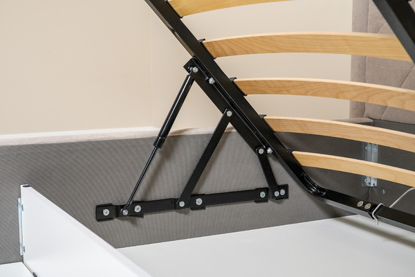 Кровать Марион 160 велюр OCEAN 005 темно-бежевый с ортопедическим основанием и подъемным механизмом (спальное место 160 х 200)