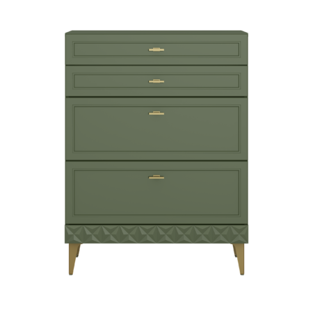 Гостиная Марион композиция 1 дымчатый зеленый K521, олива шагрень AG 1050 ПВХ, белый PE шагрень (собирается на любую сторону)