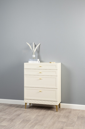 Гостиная Марион композиция 1 слоновая кость С341 PE, слоновая кость 6898 ПВХ, белый PE шагрень (собирается на любую сторону)