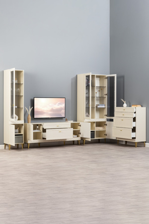 Комод Марион 16.249 слоновая кость С341 PE, слоновая кость 6898 ПВХ, белый PE шагрень