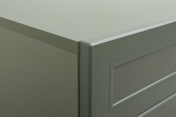 Комод Марион 16.256 дымчатый зеленый K521, олива шагрень AG 1050 ПВХ, белый PE шагрень