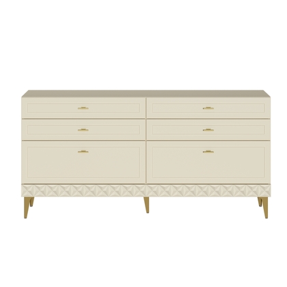 Комод Марион 16.256 Слоновая кость С341 PE, Слоновая кость 6898 ПВХ, Белый PE шагрень