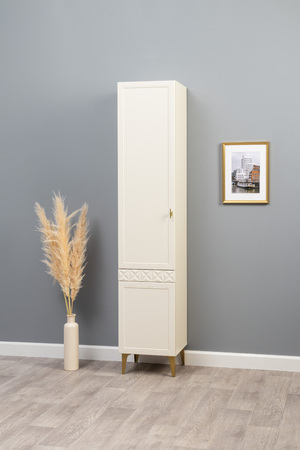 Гостиная Марион композиция 2 слоновая кость С341 PE, слоновая кость 6898 ПВХ, белый PE шагрень (собирается на любую сторону)