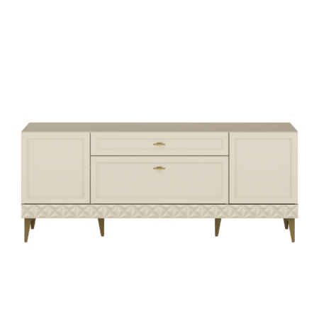 Гостиная Марион композиция 3 слоновая кость С341 PE, слоновая кость 6898 ПВХ, белый PE шагрень (собирается на любую сторону)