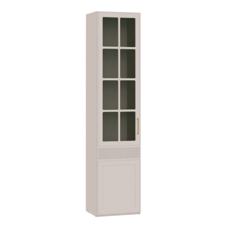 Гостиная Ричфорд композиция 2 без карнизов, кашемир 5981 BS, моно керамика D166-2 ПВХ, белый PE шагрень (собирается на любую сторону)