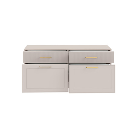 Тумба под ТВ Ричфорд 16.61 кашемир 5981 BS, моно керамика D166-2 ПВХ, белый PE шагрень